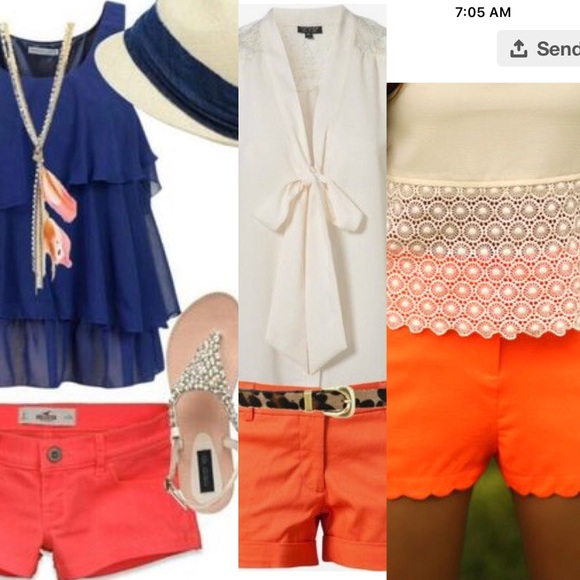 Orange Lace Layered Shorts - Picture 4 of 6